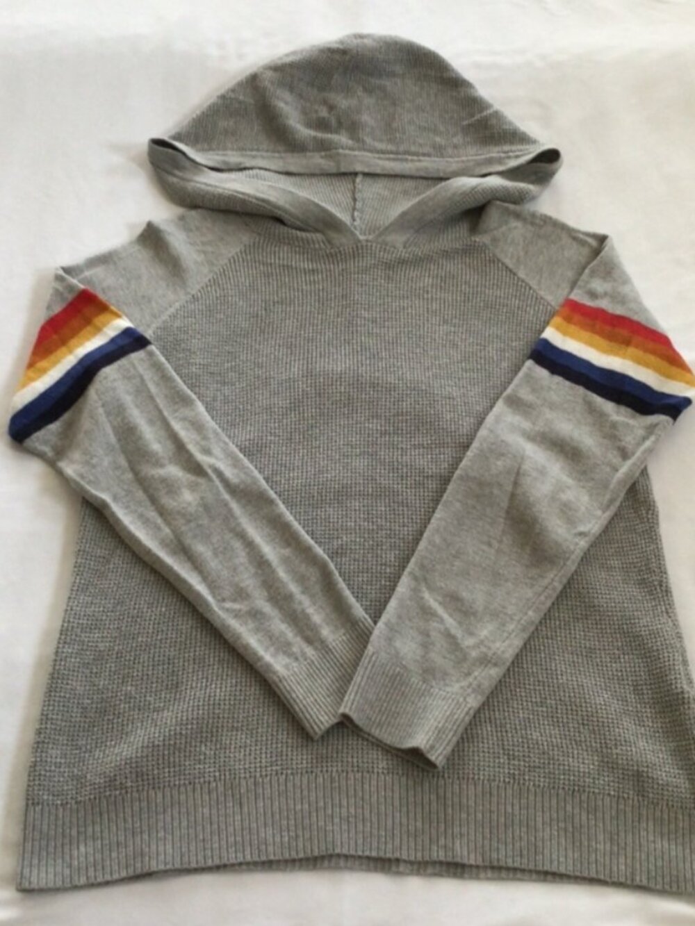 INC Cotton Hoodie with Rainbow Stripes Sz XS